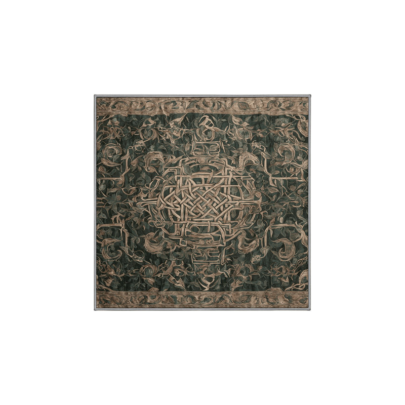 Machine Washable Gray Area Rug, Square 3'