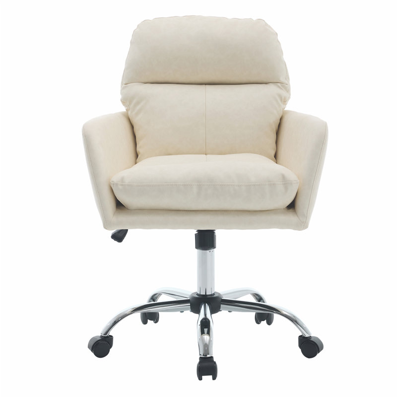 Artificial leather, PU leather, black base, adjustable in height, suitable for office, bedroom, dressing table and other environments