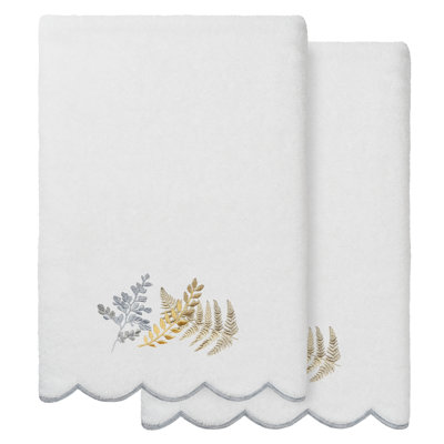  Ensemble de serviettes de bain 100% coton festonné 100% coton FERN Toss