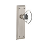 New York Plate with Oval Clear Crystal Door Knob