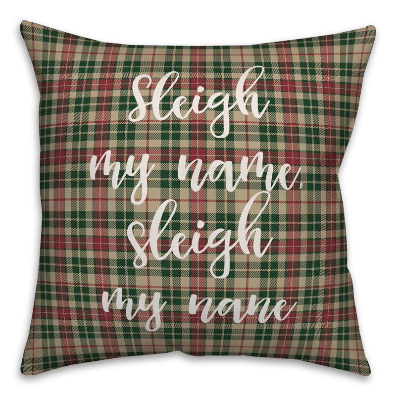  Coussin Sleigh My Name in Tartan, Housse de coussin