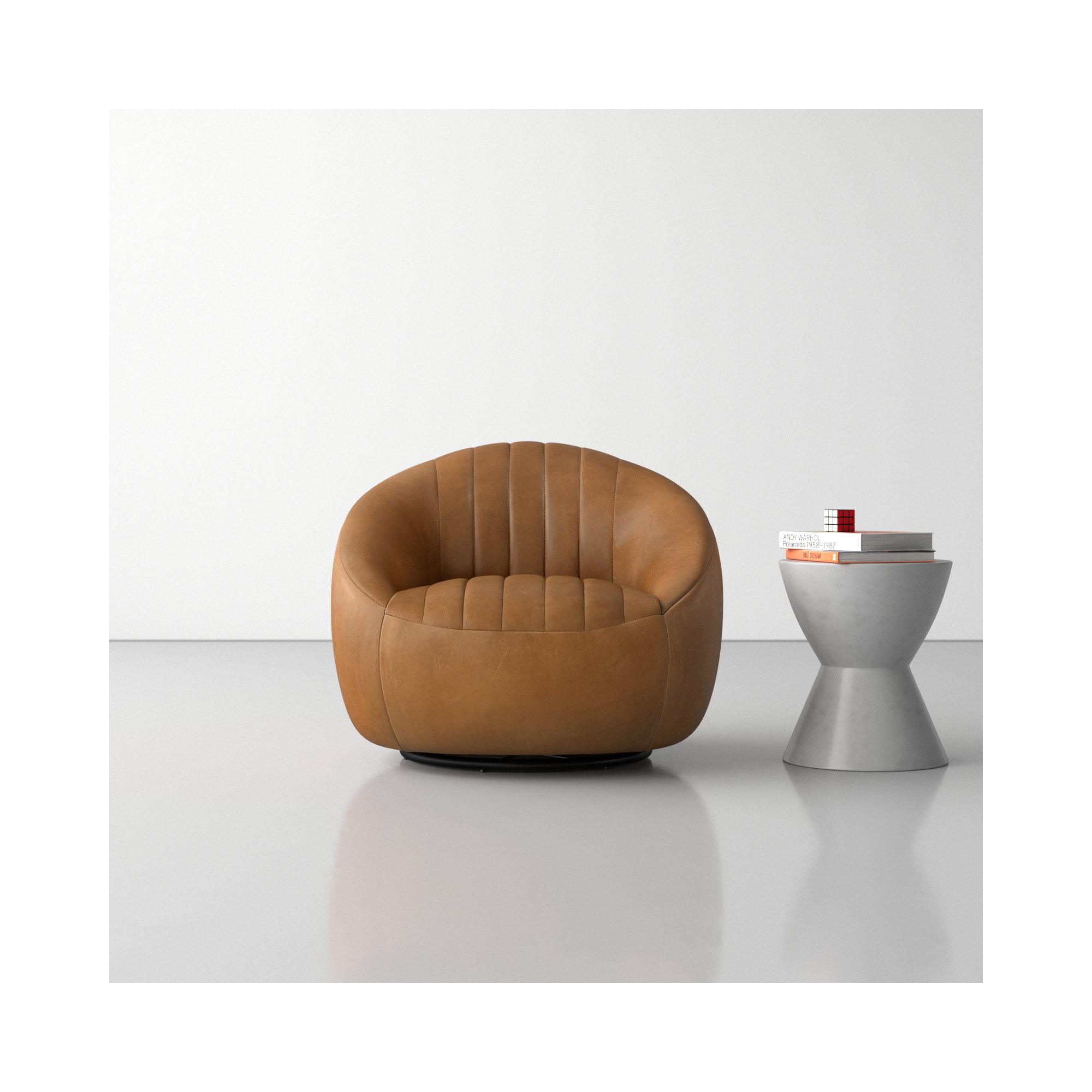 Anita Upholstered Swivel Barrel Chair, Heirloom Sienna