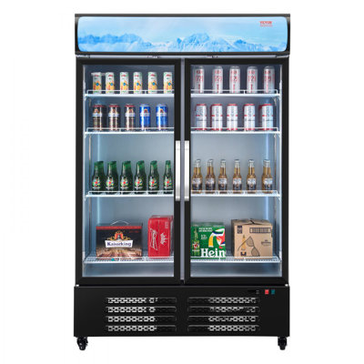 Commercial Merchandiser Refrigerator 36.27 CU.FT Glass Door Beverage Fridge