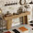 Farmhouse Narrow Entryway Table Behind The Couch
