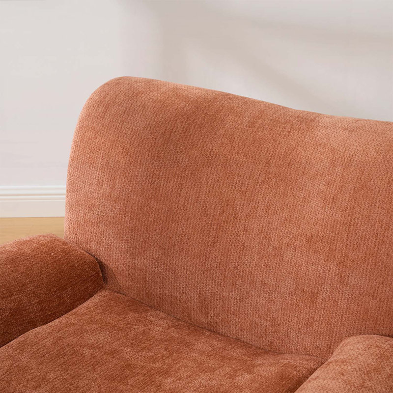 Fauteuil d'appoint surdimensionné rembourré, Orange