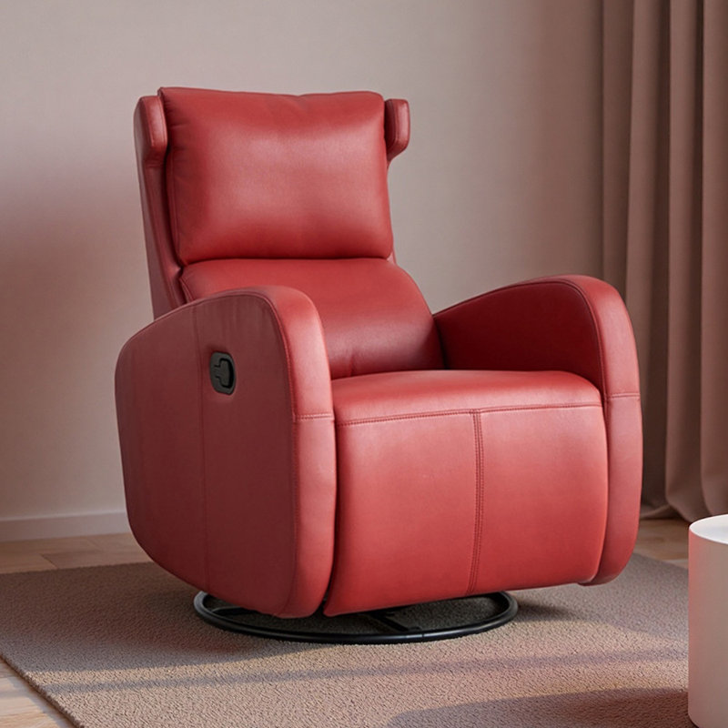 Faux Leather Red Multi-Functional Recliner