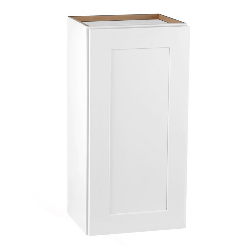 Armoire murale 1 porte et 3 tablettes en bois massif pour rangement dans la cuisine, salle de bain, buanderie, tablettes réglables prêtes à assembler (l 18 po x P 12 po x H 42 po) （Une seule pièce）