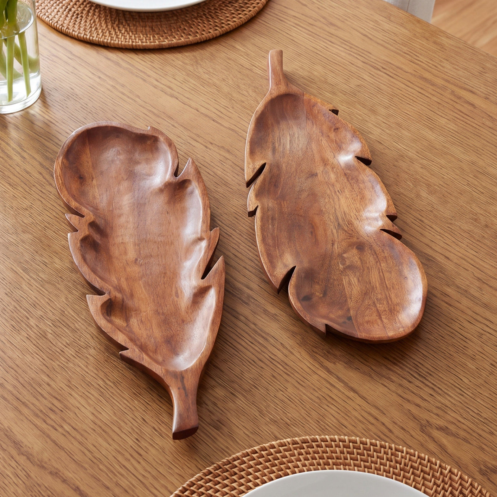 Feather Wood Serving Board Set