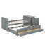 Lit plateforme simple en bois avec bureau et tablette de rangement-2127594785