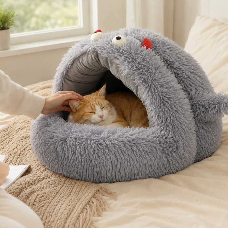 Mignon lit gigogne semi-fermé pour animaux de compagnie mignon Monster, 20.08