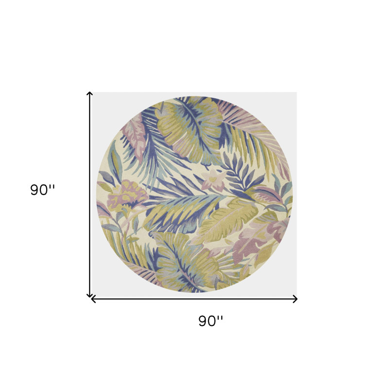 Tapis botanique tropical touffeté à la main 8 pi