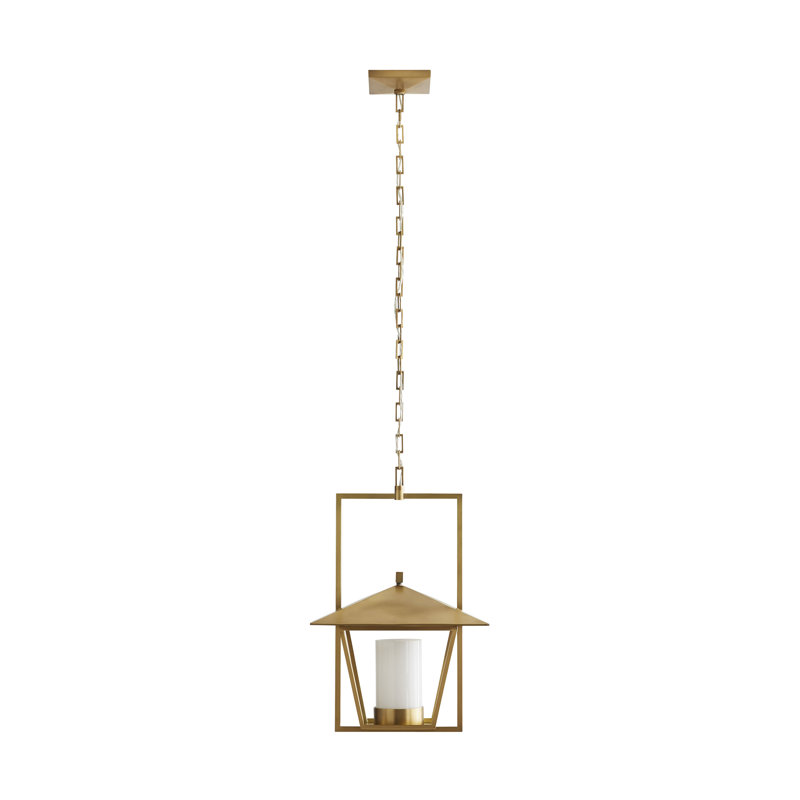 Temple 1 - Light Lantern Square Pendant, Antique Brass