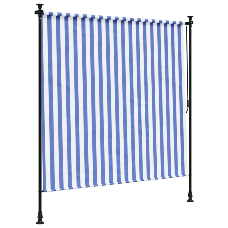 Store extérieur vidaXL bleu et blanc, Bleu / blanc, H 106,3 po x l 59,1 po