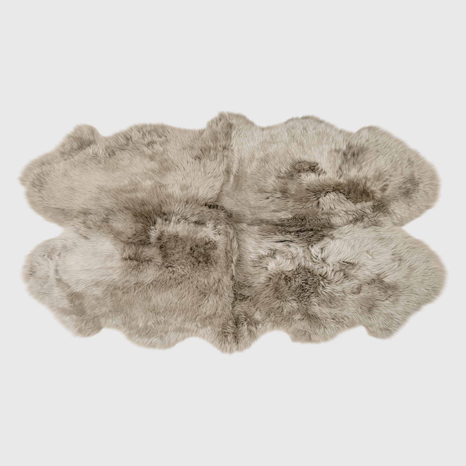 Kashmir Sheepskin Gray/White Rug, Novelty 3'6" x 5'6"