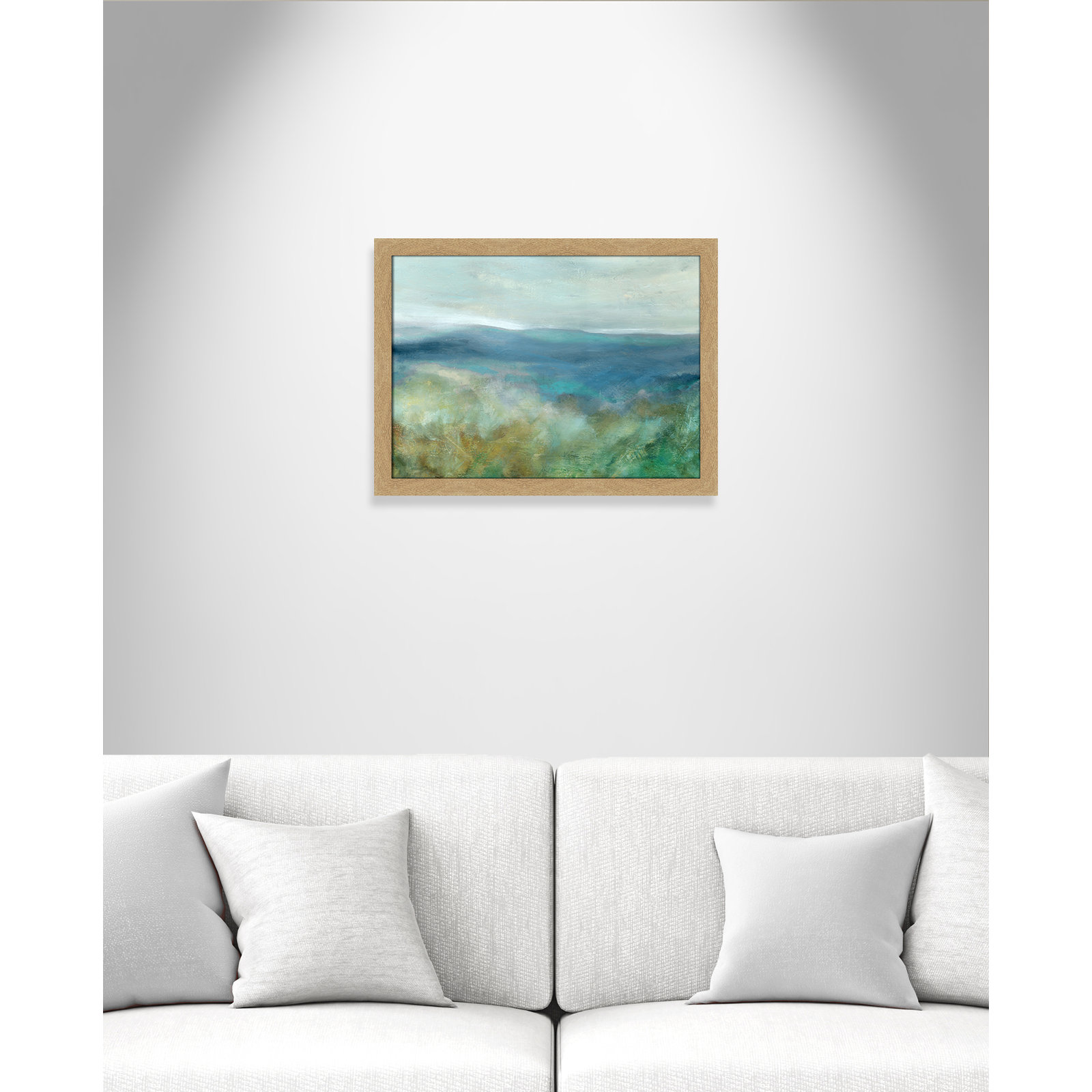 Adamsville "Blue Mountain Overlook" Painting, Natural Framed, 18" H x 24" W x 1.12" D