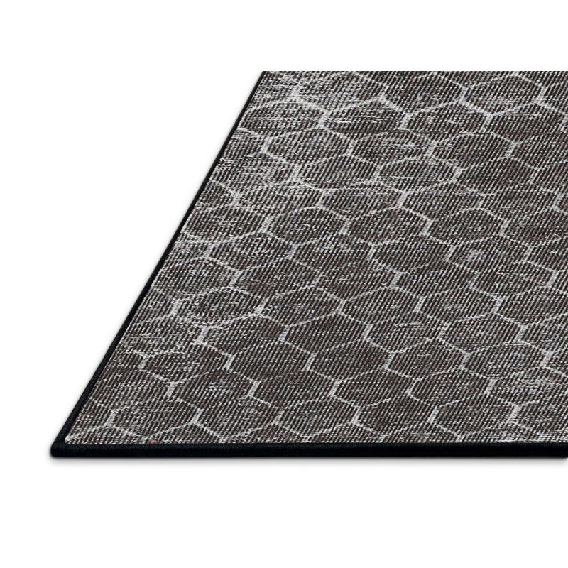 Tapis décoratif à motif géométrique gris anthracite aubriana, Rectangle 5 pi x 8 pi