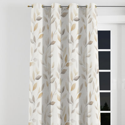 Rideaux obscurcissant Modern Room - Rideau à œillets à motif floral crème - 1 panneau