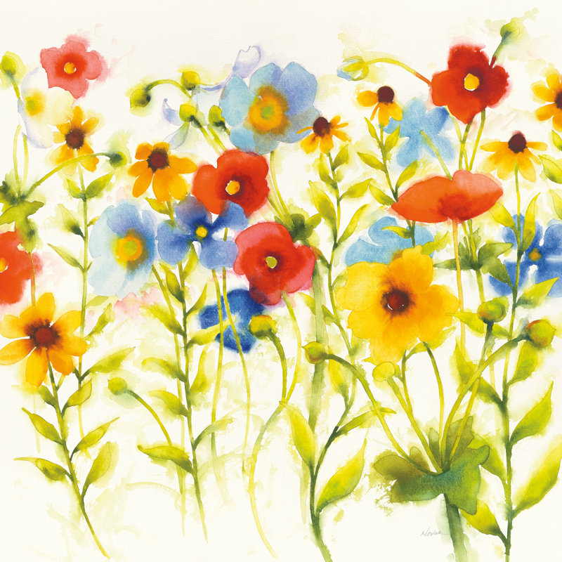 «Americana Meadow I» par Shirley Novak - peinture sur toile tendue, H 8 po x l 12 po