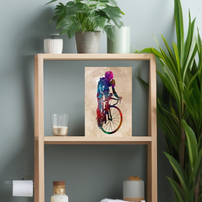 «Vibrant Cycling Sprint», art mural contemporain, H 18 po x l 12 po