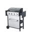 Barbecue au propane 34200Btu 4, grille de réchaud en acier inoxydable, table d'appoint pliable, flamme émaillée pour barbecue de cuisson extérieur et extérieur, sortie, grilles, système d'allumage