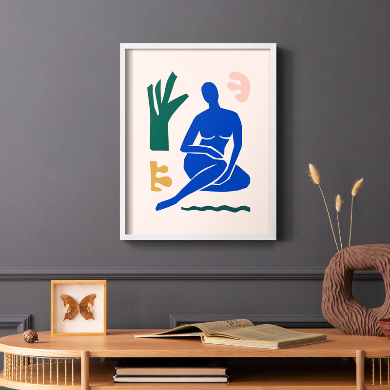 Matisse CDLXVII Framed Print - Solid Wood, 20" H x 16" W, White
