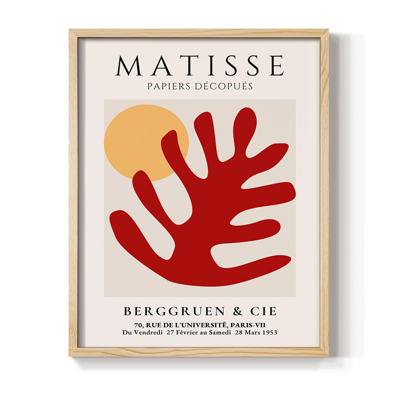 Matisse CLxX, reproduction d'art encadrée - bois massif, H 11 po x l 9 po