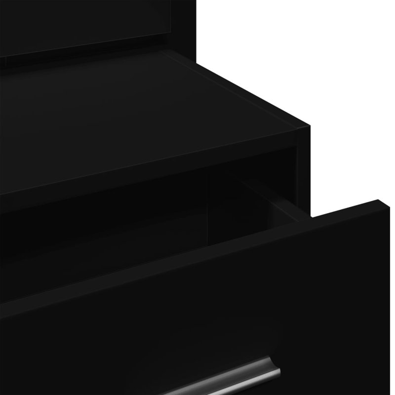 Chealsea 48.5cm W Manufactured Wood Bedside Table, Black