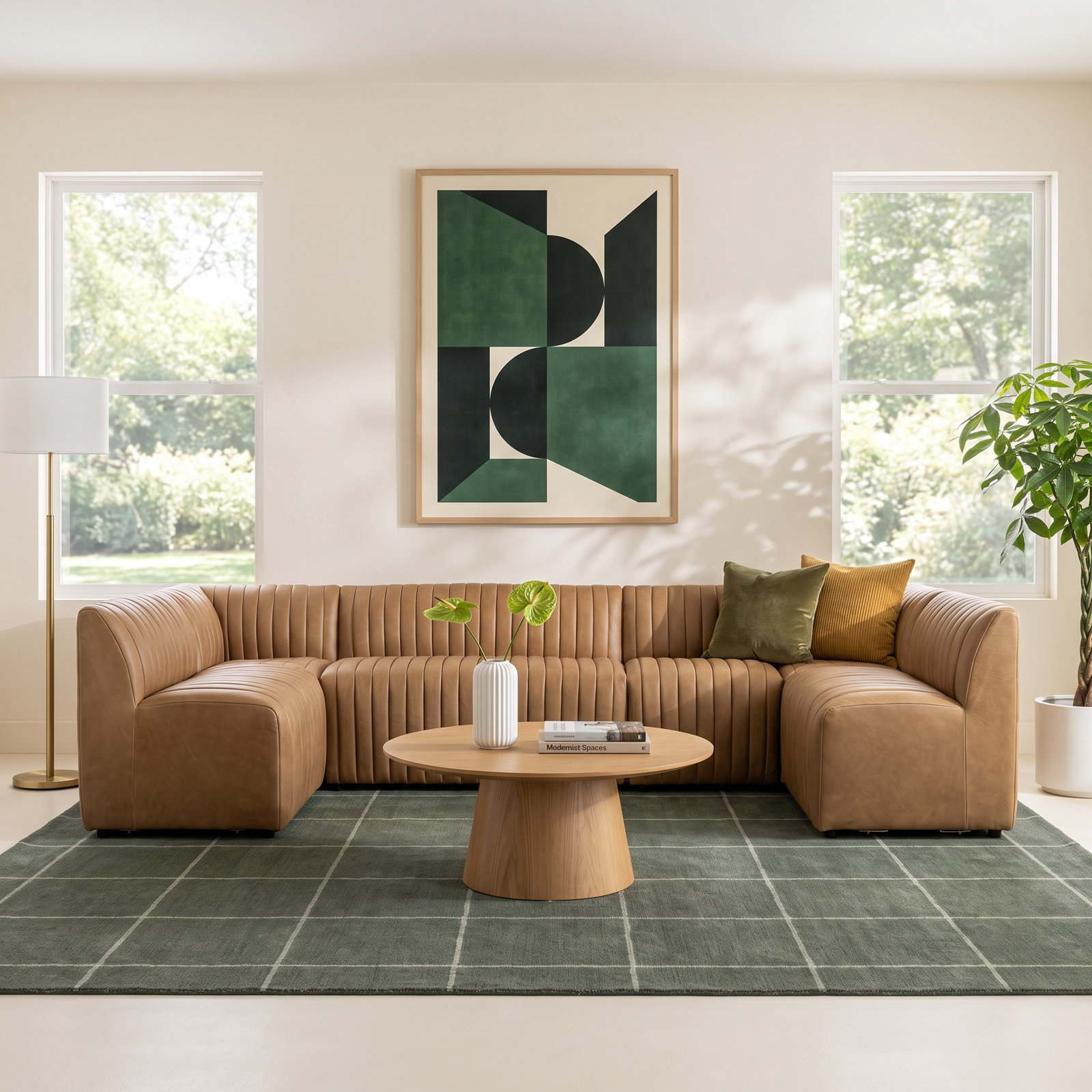 Brandt Upholstered U-Sectional, 31.5" H x 119.5" W x 66.5" D