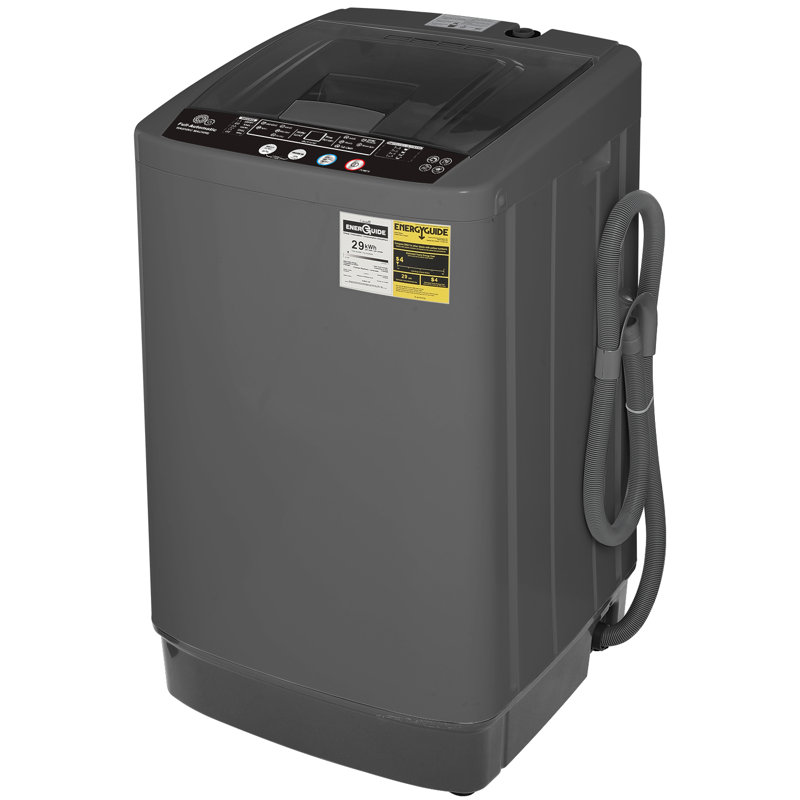 Homdox 1.8 cu. ft. High Efficiency Washing Machine with Drain Pump, Dark Grey
