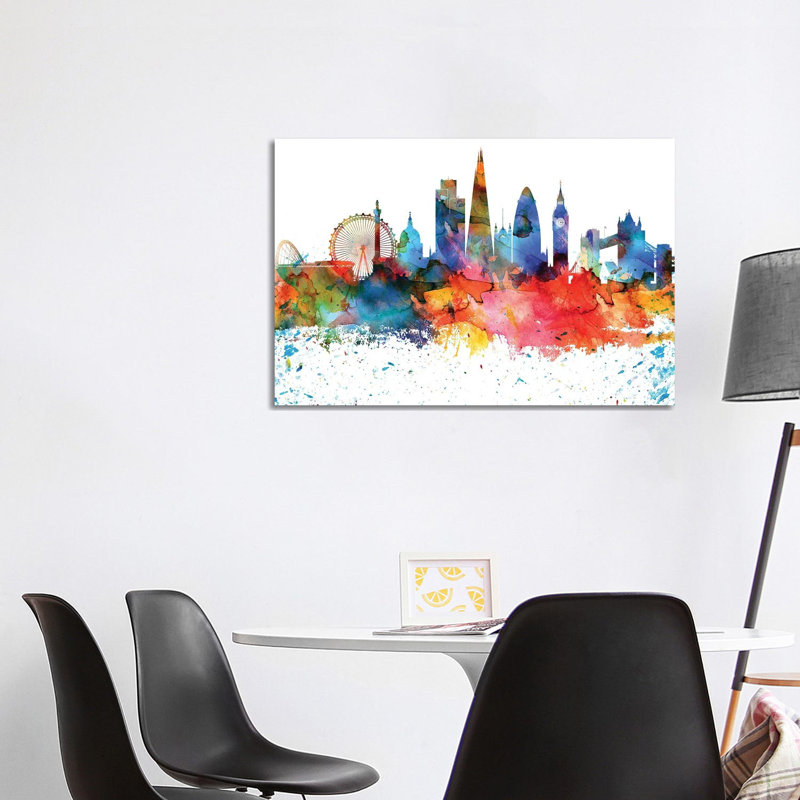 London Skyline - Wrapped Canvas Painting, 101.6 cm H x 66.04 cm W x 1.91 cm D