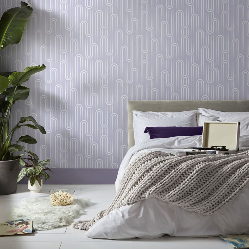 Envy Ups n Downs Geometric Wallpaper, Purple