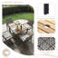 Ensemble de table de salle à manger 5 pièces avec trou pour parasol pour jardin, cour et pelouse-763650050-763650054
