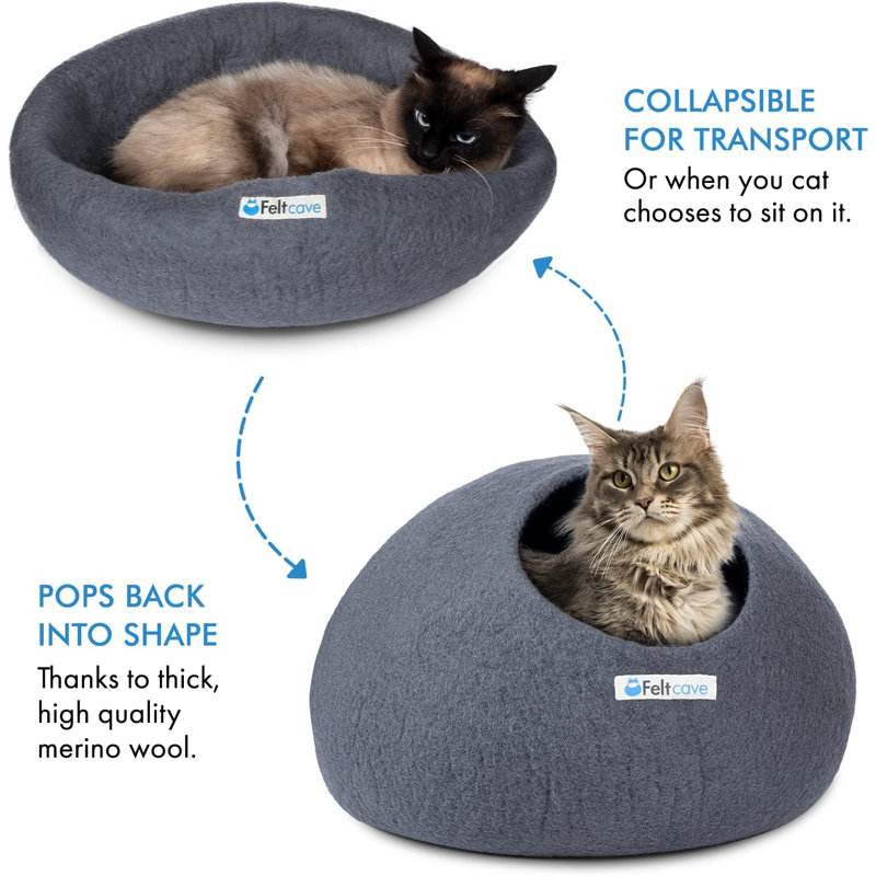 Feltcave Medium Cat Cave Bed Cute Cat Bed Cave Handcrafted From