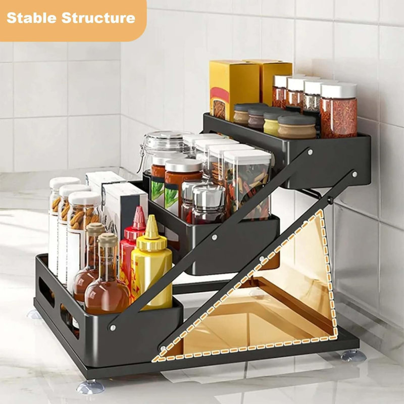 Freestanding Spice Rack with Adjustable Racks