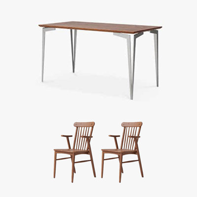Solid wood dining table retro home rectangular