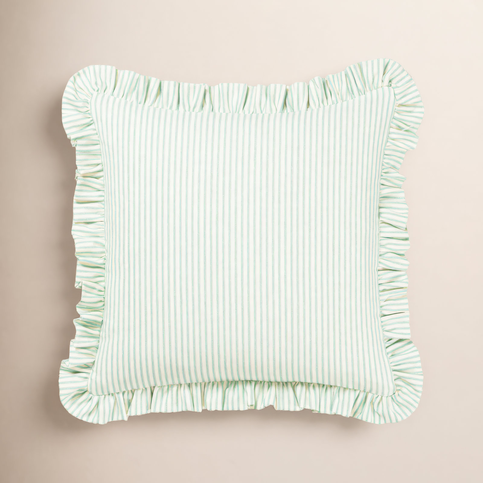 20" x 20" Cotton Throw Pillow, Green, Feather