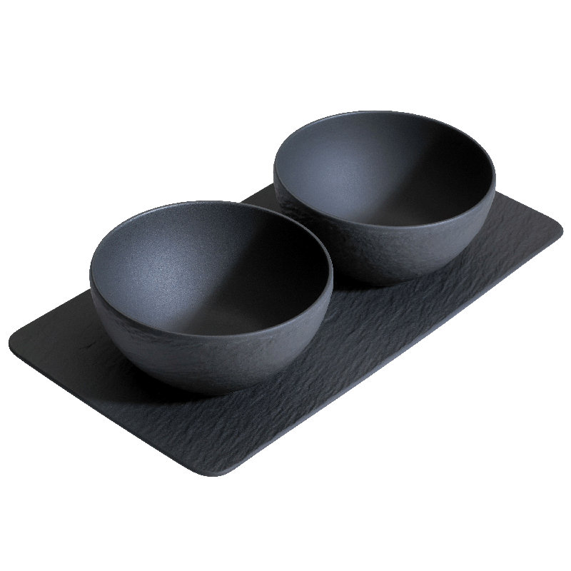 Ensemble de condiments Villeroy & Boch, noir, petit, 3 pièces