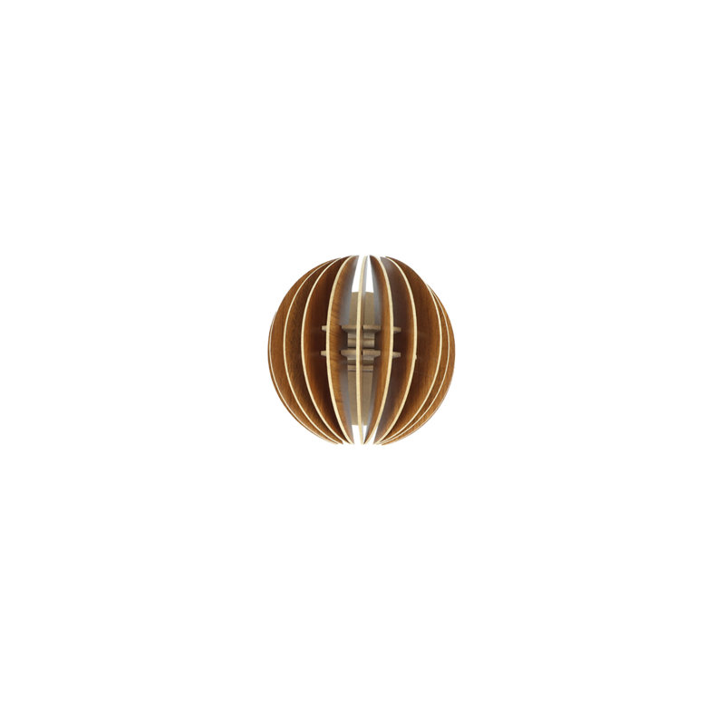Elegant Half Sphere Wall Lamp, Walnut Color, 7.7 x 7.7 x 6.5 inches | Durable MDF Body, Thickness: 0.1 inches | E27 Socket, Max 40W | Perfect for Modern Home Décor & Ambient Lighting