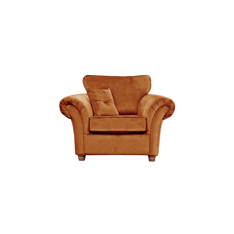 Lila Velvet Accent Chair, Burnt Orange