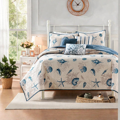 Coastal King Bedding Sets, Polyester Microfiber, Reversible Comfort For Home