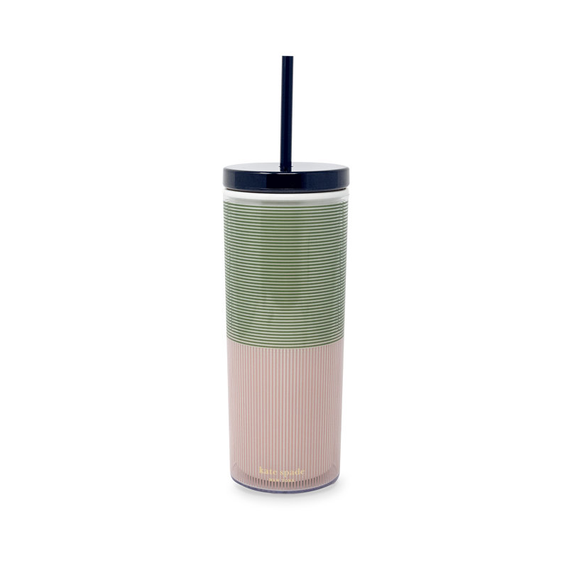 Acrylic Tumbler With Straw, Petite Stripe