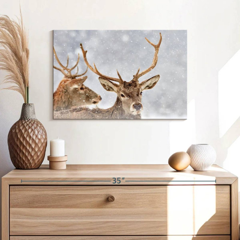 Brampt Winter Red Deer, 16" H x 24" W