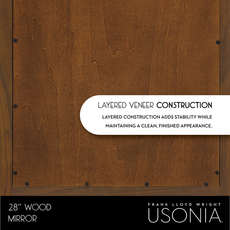 Lankford Wood Mirror, 28 x 1.25 x 30, Walnut