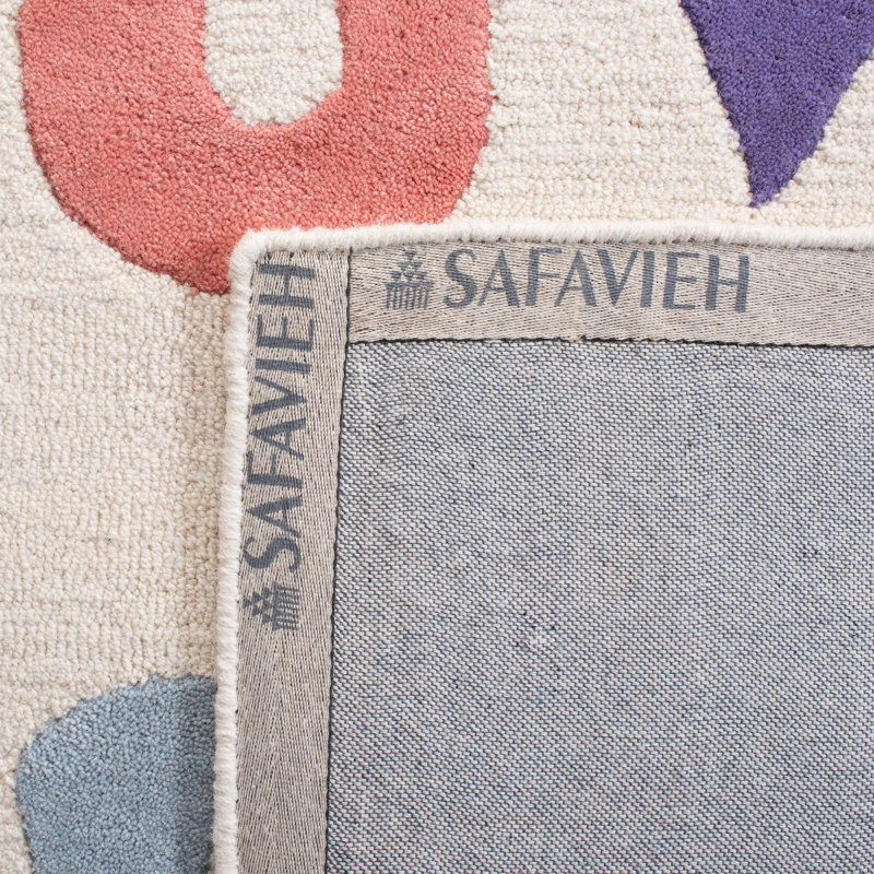 Kruetzen Handmade Tufted Wool/Cotton Ivory Area Rug, Round 4'