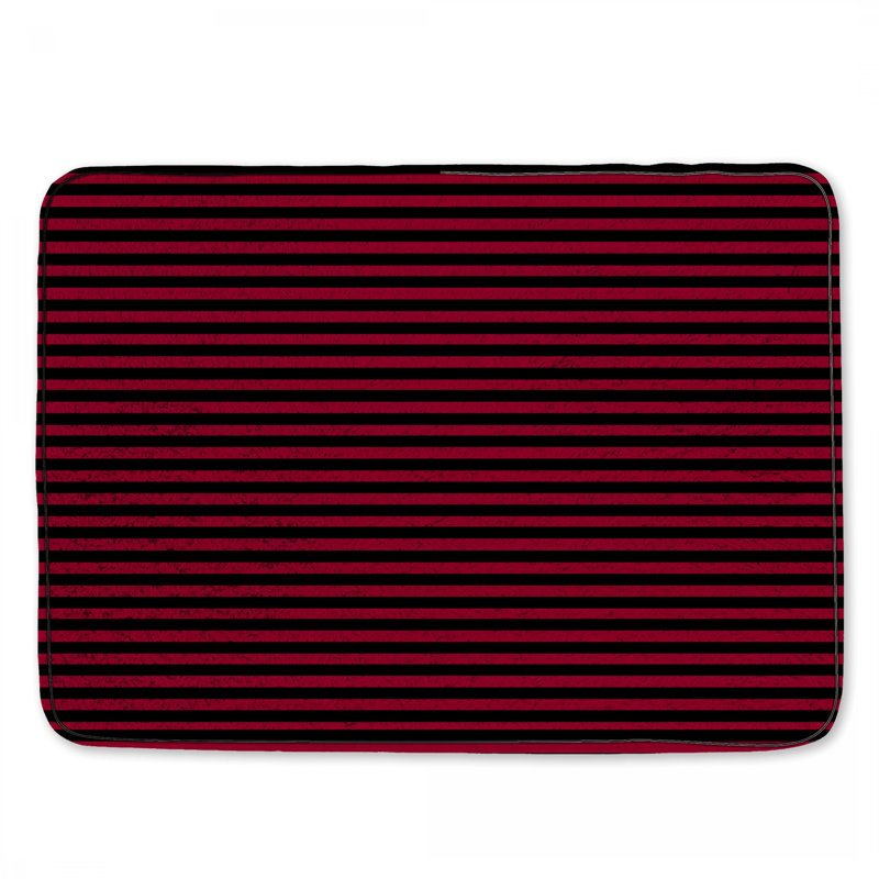 Tapis de bain à rayures, Single - 24" L x 17" W, Rouge / noir rayé