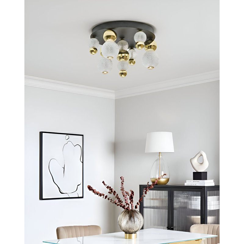 Annai LED Ceiling Lamp Annai Glass Gold
