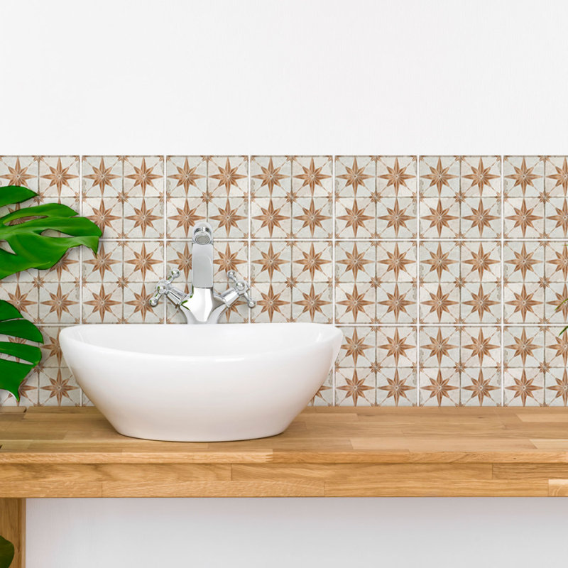6'' W x 6'' L Vinyl Peel and Stick Mosaic Tile, Orange