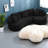Compression Curved Sectionals Corduroy Modern L Shape For Home Lounge