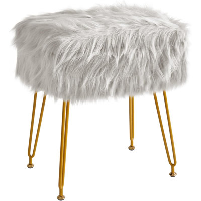 Plush makeup chair footstool
