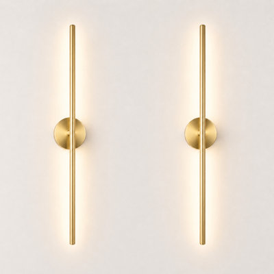Modern Minimalist LED Linear Wall Sconce - 3-Color Temperature Hardwired Accent Vanity and Picture Light